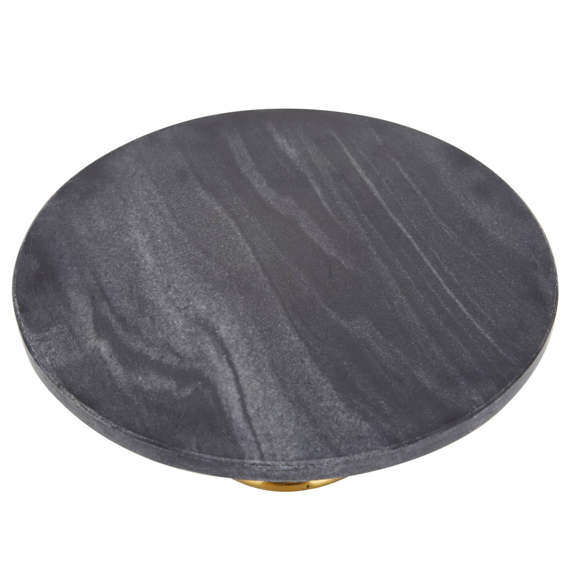 Set of 3 Black Aluminum Natural Cake Stand, 6" x 12" x 12"